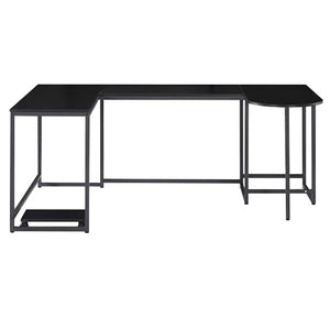 GetNature U-Shaped Computer Desk, Industrial Corner Writing Desk with CPU Stand, Gaming Table Workstation Desk for Home Office