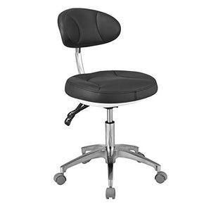 WONOOS Dentist Stool Adjustable Drafting Chair Heavy Duty with Wheels - Black