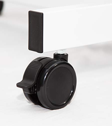 Stand Up Desk Store Crank Adjustable Height Single Column Rolling Mobile Standing Desk (Black Frame/Teak Top, 40" Wide)