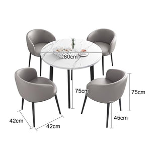 BYJSJY Round Dining Table Set with 4 Chairs 80cm - Reception, Meetings, Cafe, Living Room