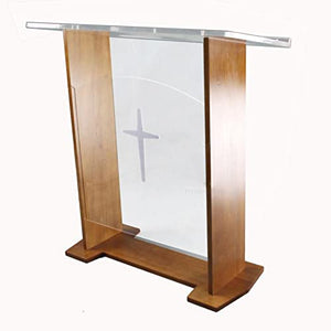 None Lectern Podium Stand Church Cross Chanting Table Transparent Wooden Stand Wedding Party Hosting Conference Table