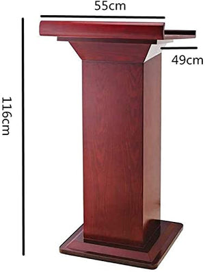 None Standing Lectern Podium Solid Wood Host Reception Desk