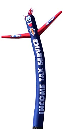 Blue Income Tax Service E-file 18 foot Tall Inflatable Tube Man Air Powered Waving Puppet, Air Blower Motor Included Dancer by Feather Flag Nation