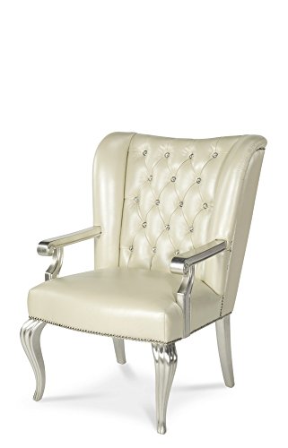 Michael Amini Hollywood Swank Desk Chair, Creamy Pearl