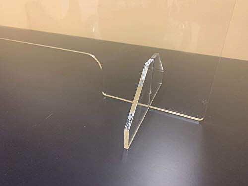 Plexiglass Sneeze Guard - 32"w x 24"h Protective Freestanding Shield Guards Against Sneezing and Coughing/ 1/8" Thk (11.75"w X 2.5"h Cutout) (32x24 (10-Pack))