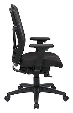 Office Star High Back ProGrid Back FreeFlex Seat with Adjustable Arms, 3-Position Locking 2-to-1 Synchro Tilt Control and Seat Slider, Black Managers Chair