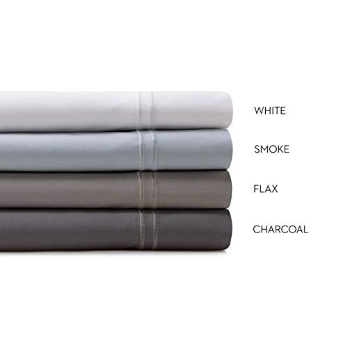 MALOUF Supima Premium Cotton Sheets-100 Percent American Grown Long Staple-Sateen Weave-Extra Deep Pockets-Single Ply-600 Thread Count-Split King-Smoke, Split King