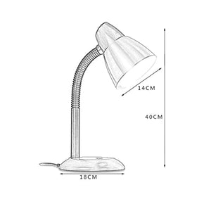 SCAUA Metal Desk Lamp with Adjustable Goose Neck - Ideal for Bedroom, Study Room, and Office