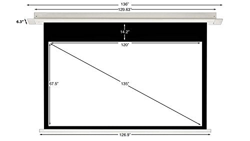 SIE-169135 Silver Ticket 16:9 4K Ultra HD Ready HDTV In-Ceiling Electric Projector Screen (16:9, 135", White Material)