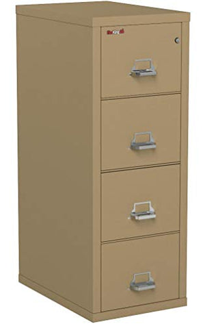 Fireking Fireproof Vertical File Cabinet (4 Legal Sized Drawers, Impact Resistant, Waterproof), 52 .75" H x 20.81" W x 31.56" D, Sand