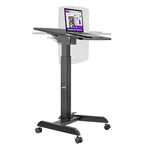 AVLT Height Adjustable Mobile Workstation with Tilting Desk - Pneumatic Standing Desk Cart