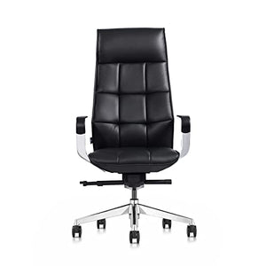 FURIJING Genuine Leather High Back Executive Chair with Synchro-Tilt Mechanism