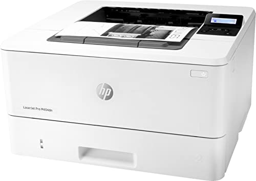 (Renewed) HP Laserjet Pro M404 dn Wired Black and White Monochrome Laser Printer with Built-in Ethernet, White - Print only - 2-line LCD, 40 ppm, Auto 2-Sided Printing, 8.5 x 14