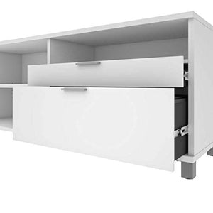 Bestar Pro-Linea White Credenza with 2 Drawers - Standard