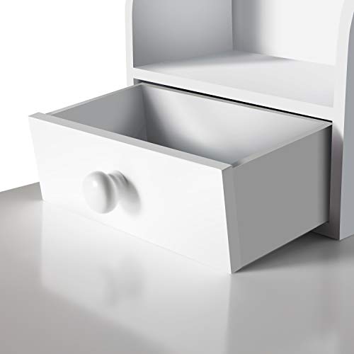 Home Office Furniture Writing Desk,Computer Work Station with Detachable Hutch,5 Drawers(White)