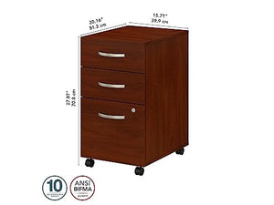 Nature's Logic Studio C 3-Drawer Mobile File Cabinet, Hansen Cherry, 20.16-Inch