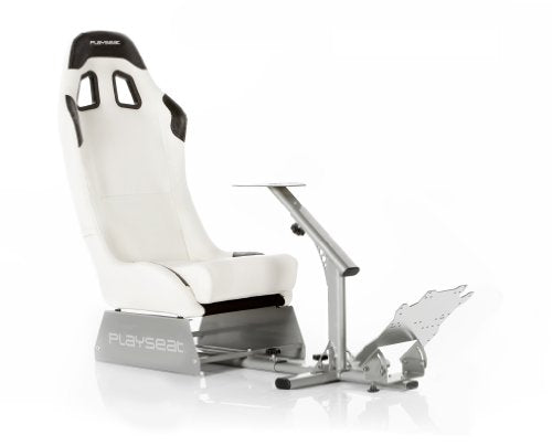 Playseat Evolution, White Racing Video Game Chair For Nintendo XBOX Playstation CPU Supports Logitech Thrustmaster Fanatec Steering Wheel And Pedal Controllers
