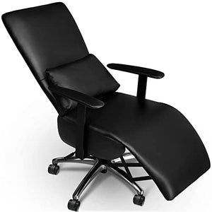 FIBO Executive Home Ergonomic Reclining Office Chair with Foot Rest & Headrest, High-Back PU Leather Task Chair (Black)