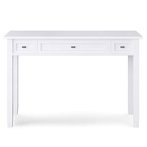 SIMPLIHOME Warm Shaker SOLID WOOD Rustic Modern 48 inch Wide Home Office Desk, Writing Table, Workstation, Study Table Furniture in White with 2 Drawerss