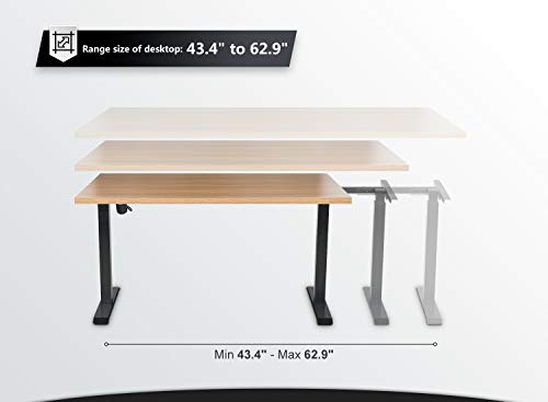 Electric Stand up Desk Frame - FEZIBO Single Motor Height Adjustable Sit Stand Standing Desk Base Workstation Black (Frame Only)