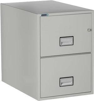 PHOENIX SAFE INTERNATIONAL LLC Vertical 2-Drawer Fireproof File Cabinet, 31 inch, Legal/Letter, Key Lock, Water Seal, Light Gray
