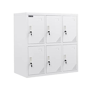 MAYROY Metal Locker Office Storage Organizer - Full White, W6D