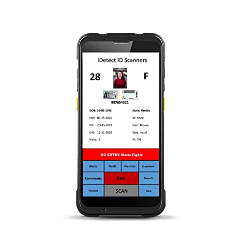 IDetect - ID and Passport Scanner | Quantum Edge Handheld V2 Security Scanning Device | Age Verification, Barcode and Smart Magnetic Reader | Portable ID Card Scanner (with Passport)