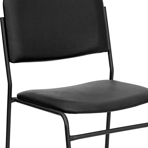 Flash Furniture HERCULES Series 5 Pack Black Vinyl Stacking Chair - 500 lb. Capacity