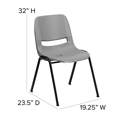 Flash Furniture 5 Pack HERCULES Series Gray Ergonomic Stack Chair - 880 lb. Capacity