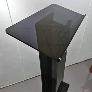 None Lectern Podium Stand, Vertical Black Church Transparent Reading Table