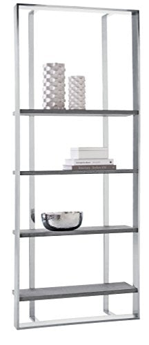 Sunpan 10271 Club Collection Bookcase & Shelving, Small, Grey