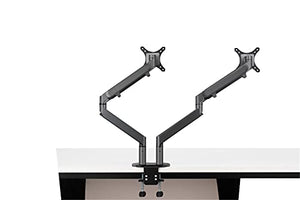 YFSDX Dual Arm Monitor Mount Desk Stand Full Motion Aluminum 17-32 Inch Monitor Holder Gas Spring Arm Load 2-8kgs Each (Color : Silver)