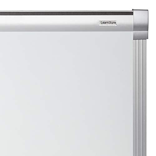 Learniture Porcelain Steel Magnetic Dry Erase Board/Whiteboard w/Aluminum Frame & Map Rail (10' W x4' L)