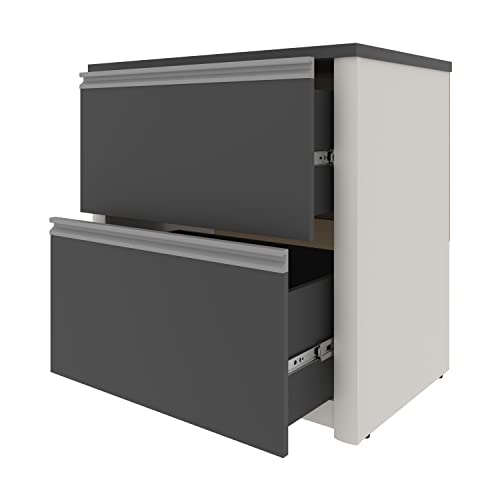 Bestar Connexion 2 Drawer Lateral File Cabinet 30" Slate/Sandstone