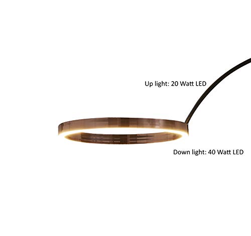Artiva USA "Ring of Light" Geometric 60W LED Arched Floor Lamp