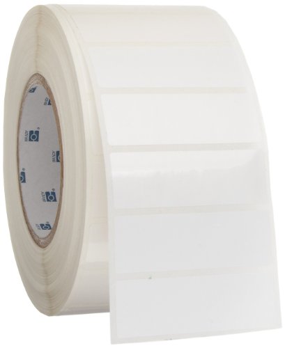 Brady THT-18-423-3 3" Width x 1" Height, B-423 Permanent Polyester, Gloss Finish White Thermal Transfer Printable Label (3000 per Roll)