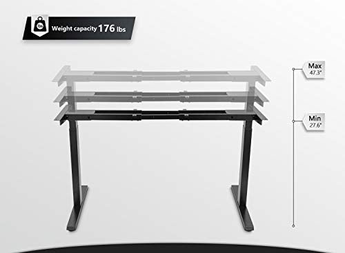 Electric Stand up Desk Frame - FEZIBO Dual Motor and Cable Management Rack Height Adjustable Sit Stand Standing Desk Base Workstation (Frame Only)