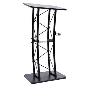 JAYEUW Curved Podium Stand for Churches with Cup Holder