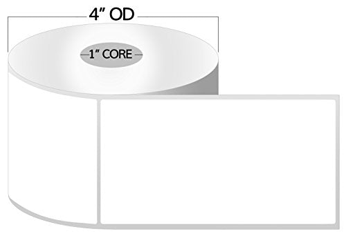 OfficeSmartLabels – 4" x 8" Direct Thermal Labels - Compatible with Zebra & Rollo Desktop Label Printers and More – 1” Core, Permanent Adhesive & Perforated [50 Rolls, 10000 Labels]