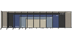 VERSARE Room Divider 360 Wall-Mounted Folding Partition | Locking Wheels | 19'6" x 7'6" Marble Gray SoundSorb Panels