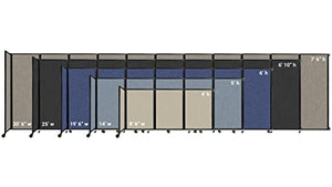VERSARE Room Divider 360 Wall-Mounted Folding Partition | Locking Wheels | Temporary Room Separator | 8'6" x 6'10" Black SoundSorb Panels