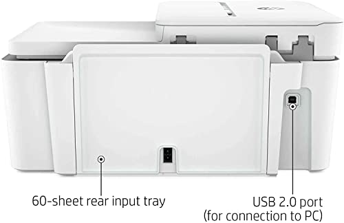 HP DeskJet 4158e All-in-One Wireless Color Inkjet Printer, White - Print Copy Scan - 1200 x 1200 dpi, 35-Sheet ADF, Icon LCD Display, Dual-Band Wi-Fi, Hi-Speed USB, W/Silmarils Cable