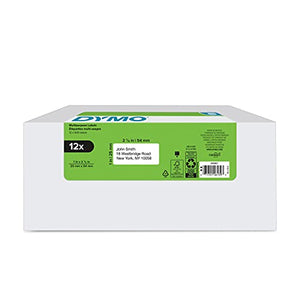 DYMO Authentic LabelWriter Multi-Purpose Labels for LabelWriter Label Printers, White, 1'' x 2-1/8'' (30336), 12 Rolls of 500