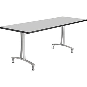 Safco Rumba T-Leg Rectangular Table with Glides — 60in. x 24in., Gray/Silver, Model# 2095GRSL