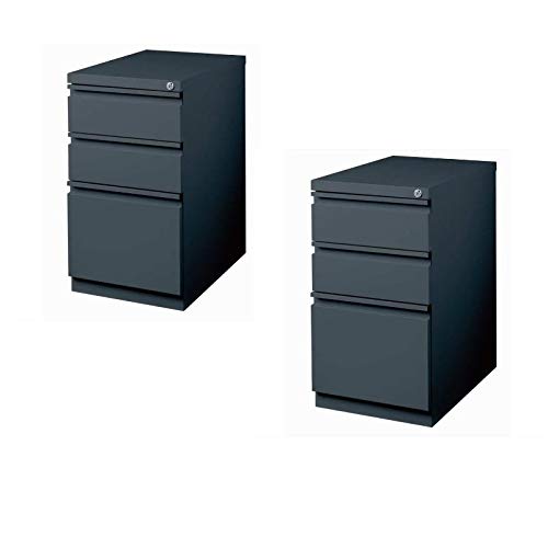 Value Pack (Set of 2) 3 Drawer Mobile File Cabinet in Charcoal