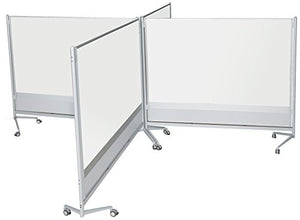 Best-Rite DOC Mobile Whitebooard Room Partition and Display Panel, Double Sided Dura-Rite Markerboard, 6 x 8 Feet (661AH-HH)
