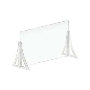 Azar Displays Protective Sneeze Guard for Counter and Desk - Portable Plexiglass Barrier (Pack of 2) - Acrylic Desk Shield Adjustable to Six Heights for Transaction Window. Plastic Shield for Desk