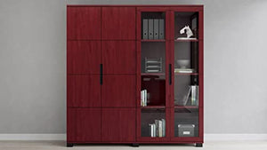 Zuri Furniture Hayes Modern Executive Storage Unit - Mahogany
