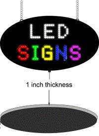 LED Open Closed Sign for Business Displays | Vertical Electronic Light Up Sign for Restaurants, Bars | 27"H x 11"W x 1"D