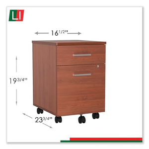Linea Italia Trento Line Mobile Pedestal File, 2-Drawer, Cherry - Legal/Letter Size